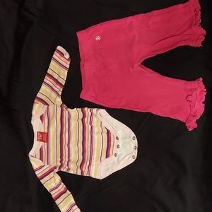 IZOD Long Sleeve Onsie and Pants Set 3 to 6 months girls